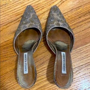 Gold Beaded NM Exclusive Manolo Blahniks
